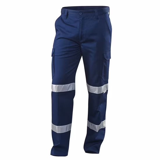 Calças cargo personalizadas de cor sólida calças longas masculinas calças cargo azuis marinhos anti