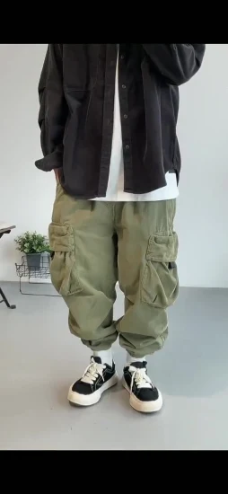 100% algodão casual cintura elástica hip hop veludo jogger calças cargo para homens